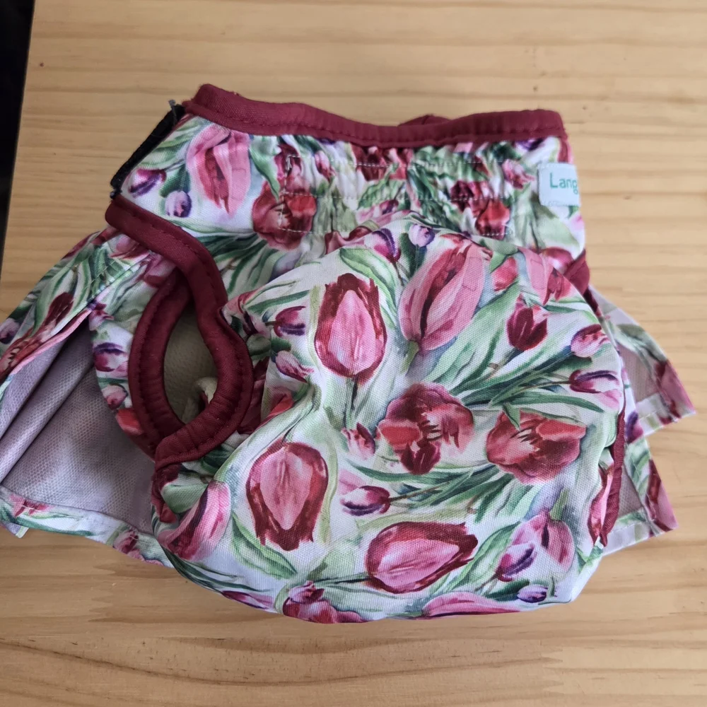 Floral Dog Diaper with Ruffles